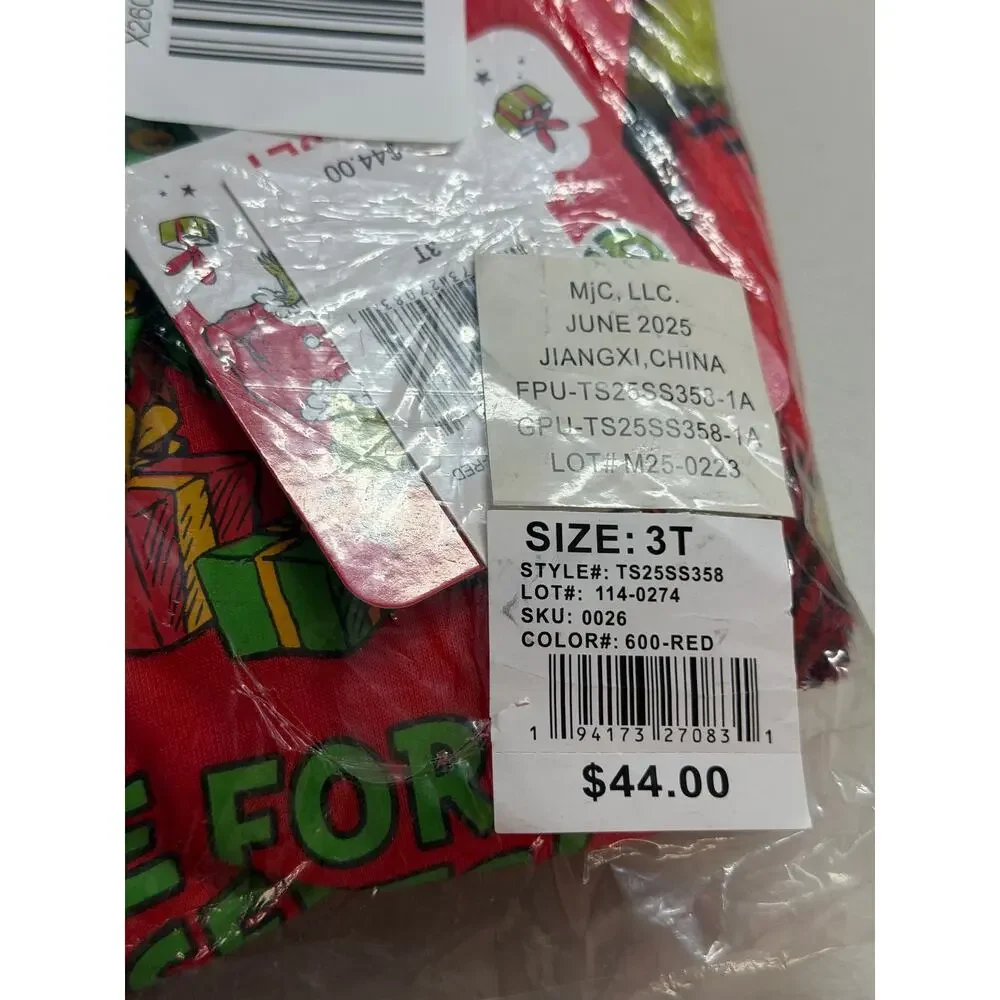 NEW! Size 3T Dr Seuss The Grinch Pajamas Buffalo Plaid Matching Family Sleepwear